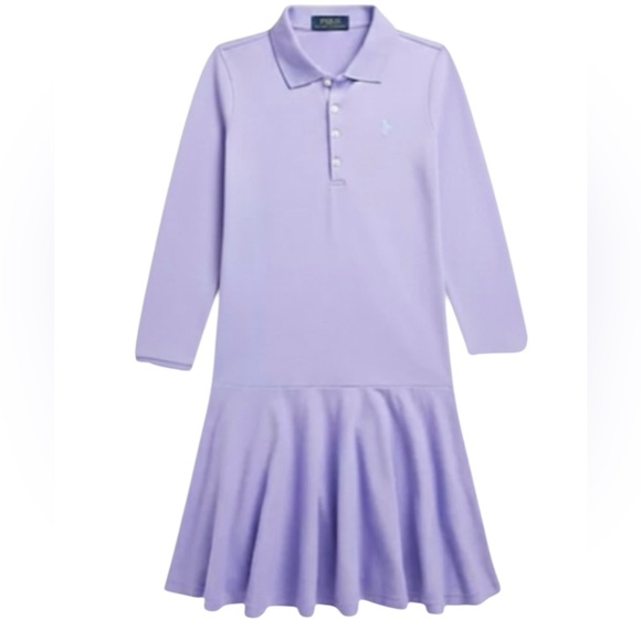 Polo Ralph Lauren Other - Polo Ralph Lauren Girls' XL Long Sleeve Stretch Mesh Polo Dress in Lilac Purple